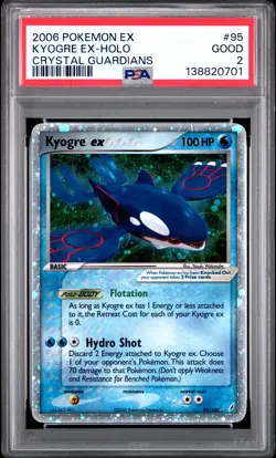 2006 POKEMON EX CRYSTAL GUARDIANS #95 KYOGRE EX-HOLO PSA 2 - Image 1