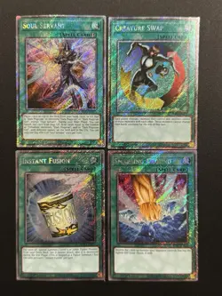 2024 YUGIOH RA03 1ST ED PLATINUM SECRET RARE SOUL SERVANT NM BONUS SET - Image 1