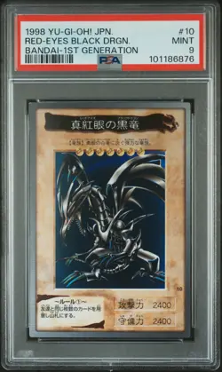 1998 YU-GI-OH! JPN BANDAI-1ST GENERATION #10 RED-EYES BLACK DRAGON PSA 9 - Image 1