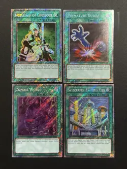 2024 YUGIOH RA03 1ST ED PLATINUM SECRET RARE NOBLEMAN OF CROSSOUT NM BONUS SET - Image 1