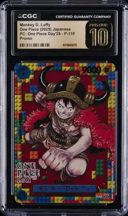 2025 ONE PIECE JPN PC: ONE PIECE DAY '25 PROMO MONKEY D. LUFFY CGC 10 PRISTINE - Image 1