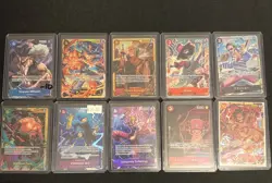 One piece tcg Sec & alt art lot 10 cards total All NM! Doflamingo Alt - Image 1