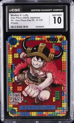 2025 ONE PIECE JPN PC: ONE PIECE DAY'25, PROMO MONKEY D. LUFFY CGC 10 GEM MINT - Image 1
