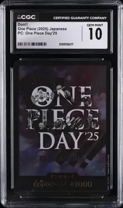 2025 ONE PIECE JAPANESE PC ONE PIECE DAY '25 DON!! CGC 10 GEM MINT - Image 1