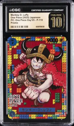 2025 ONE PIECE JPN ONE PIECE DAY '25 #P-110 MONKEY D. LUFFY CGC 10 PRISTINE - Image 1