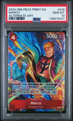 2024 ONE PIECE PRB01-PREMIUM BOOSTER ALTERNATE ART #018 MARCO PSA 10 - Image 1