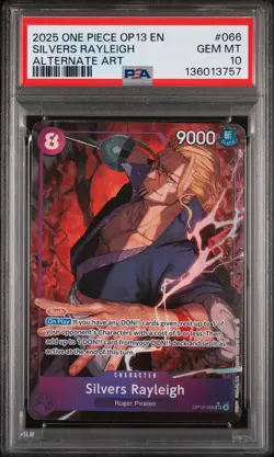 2025 ONE PIECE OP13-CARRYING ON HIS WILL ALTERNATE ART SILVERS RAYLEIGH PSA 10 - Image 1