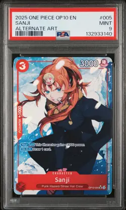 2025 ONE PIECE OP10-ROYAL BLOOD ALTERNATE ART #005 SANJI PSA 9 - Image 1