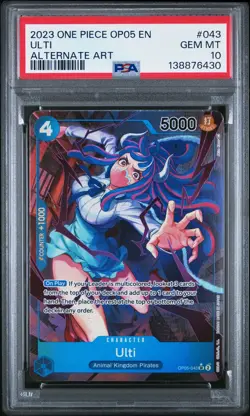 2023 ONE PIECE OP05-AWAKENING OF THE NEW ERA ALTERNATE ART #043 ULTI PSA 10 - Image 1
