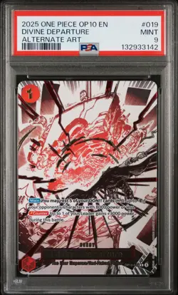 2025 ONE PIECE OP10-ROYAL BLOOD ALTERNATE ART #019 DIVINE DEPARTURE PSA 9 - Image 1