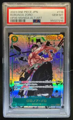 2023 One Piece Japanese Roronoa Zoro Manga Alt Art #OP06-118 PSA 10 - Image 1