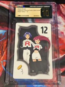 2022 POKEMON PLAYING CARDS KOREAN PAPER SAFARI #12 TEAM ROCKET CGC 10 Pristine - Image 1