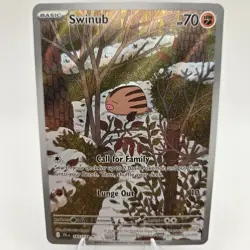 Pokemon Swinub TCG Holo Card 165/159 Journey Together Illustration Rare - Image 1