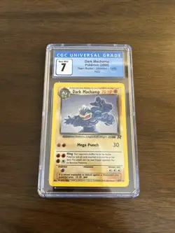 Pokemon Dark Machamp Holo Rare TCG Vintage Card 10/82 NM Condition - CGC 7 - Image 1