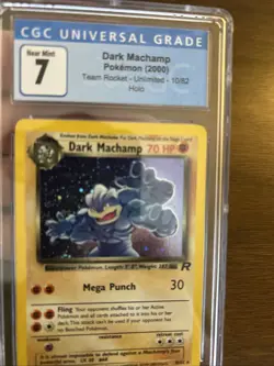 Pokemon Dark Machamp Holo Rare TCG Vintage Card 10/82 NM Condition - CGC 7 - Image 2