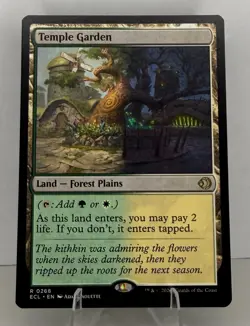 MTG ECL-0268 Temple Garden - Lorwyn Eclipsed Shock Land Rare - Image 1