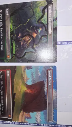 Verdant Catacombs AND Arid Mesa Borderless SPG NM/M MTG Special Guests mtg land - Image 2