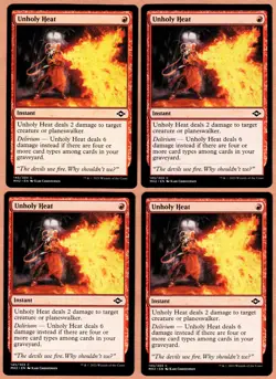 MTG Magic The Gathering 4x Unholy Heat - Modern Horizens 2 (MH2) Playset - Image 1