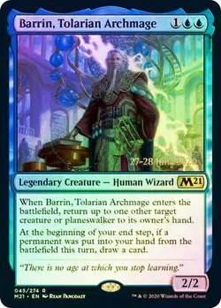 Barrin, Tolarian Archmage - Foil - Prerelease Promo NM, English MTG Core Set 202 - Image 1
