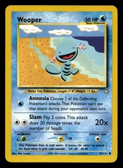Wooper 82/111 Common Neo Genesis WOTC Pokemon NM - Image 1