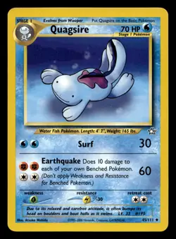 Quagsire 45/111 Uncommon Neo Genesis WOTC Pokemon LP - Image 1