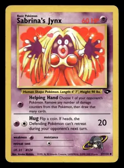 Sabrina's Jynx 57/132 Uncommon Gym Challenge WOTC Pokemon LP - Image 1