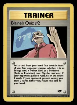 Blaine's Quiz #2 111/132 Uncommon Gym Challenge WOTC Pokemon LP - Image 1