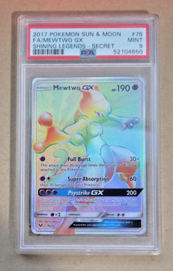 2017 Pokemon Shinning Legends #76 Mewtwo GX PSA 9 Mint Condition Secert - Image 1