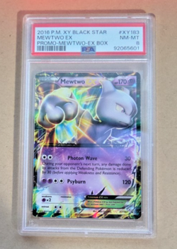 2016 Pokemon XY Black Star #XY183 Mewtwo EX PSA 8 NM to Mint Condition - Image 1