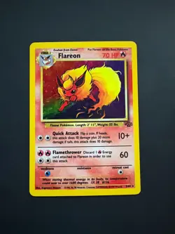 Flareon 3/64 Pokemon Jungle Unlimited Holo Rare Moderately Played (MP) 1999 - Image 1