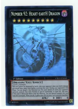 YGO Cosmo Blazer Number 92 Heart-Earth Dragon CBLZ-EN045 Ghost Rare 1st LP R5M8 - Image 1