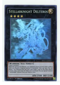 YGO Duelist Alliance Stellarknight Delteros DUEA-EN053 Ghost Rare 1st LP R5M8 - Image 1
