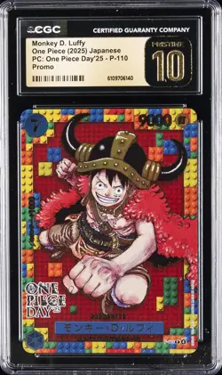2025 ONE PIECE JAPANESE ONE PIECE DAY '25 MONKEY D. LUFFY CGC 10 PRISTINE - Image 1