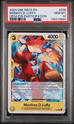 2023 ONE PIECE PROMOS #036 MONKEY D. LUFFY PSA 10 - Image 1