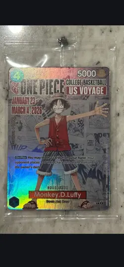 One Piece Monkey D. Luffy College Basketball US Voyage MANGA Promo Card P-055 - Image 1