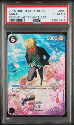 2025 ONE PIECE OP10-ROYAL BLOOD SPECIAL ALTERNATE ART #003 SANJI PSA 10 - Image 1
