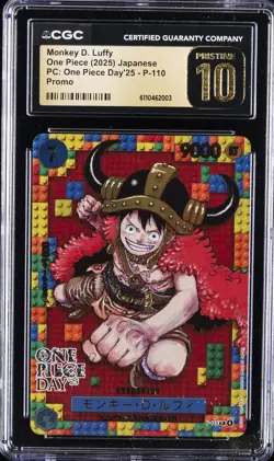 2025 ONE PIECE JPN PC: ONE PIECE DAY'25, PROMO MONKEY D. LUFFY CGC 10 PRISTINE - Image 1