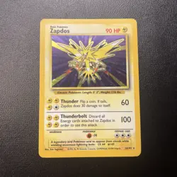 Pokemon TCG Zapdos Base Set Holo Card 16/102 Unlimited - Image 1