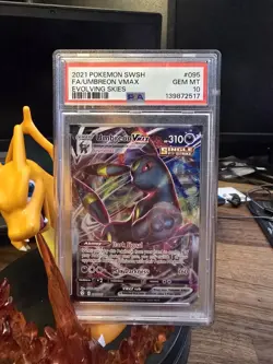 Pokemon TCG Umbreon VMAX Holo Ultra Rare Card Evolving Skies 095/203 PSA 10 - Image 1