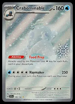 Pokemon Card - Crabominable Stellar Crown Holiday Promo 149/142 Holo Stamped - Image 1