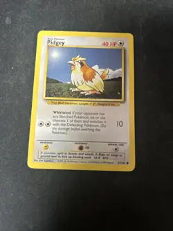 PIDGEY 57/102 Pokemon Base Set Card Unlimited 1999 D9 - Image 1