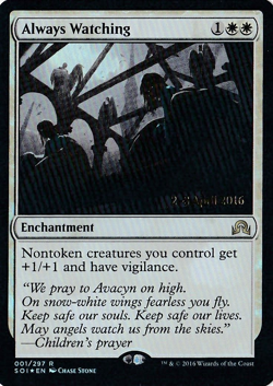 MTG - Always Watching - Foil - Prerelease Promo Shadows Over Innistrad NM - Image 1