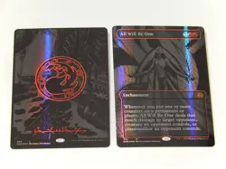 MTG Magic The Gathering All Will Be One & Mountain Oil Slick Foil Phyrexian MINT - Image 1