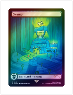 1x Swamp, Full Art Foil - 1941, Spongebob Squarepants Secret Lair Drop, MTG NM - Image 1