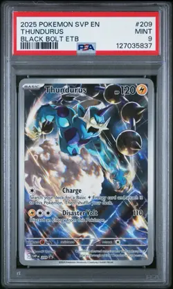 2025 POKEMON SVP BLACK BOLT ETB PROMO #209 THUNDURUS PSA 9 - Image 1