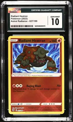 Pokemon 2022 Astral Radiance 027/189 Radiant Heatran CGC 10 - Image 1