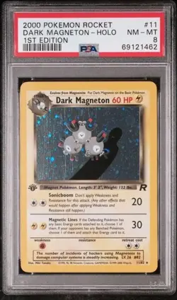 DARK MAGNETON - HOLO #11 PSA 8 • 2000 POKEMON ROCKET 1ST EDITION - Image 1