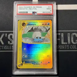 2003 Pokemon Skyridge Omanyte 41/144 Reverse Holo PSA 9 Mint - Image 1