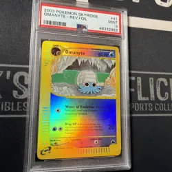 2003 Pokemon Skyridge Omanyte 41/144 Reverse Holo PSA 9 Mint - Image 2