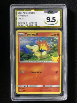 2021 Pokemon TCG English McDonald's Collection 10/25 Cyndaquil PGS 9.5 LU57 - Image 1